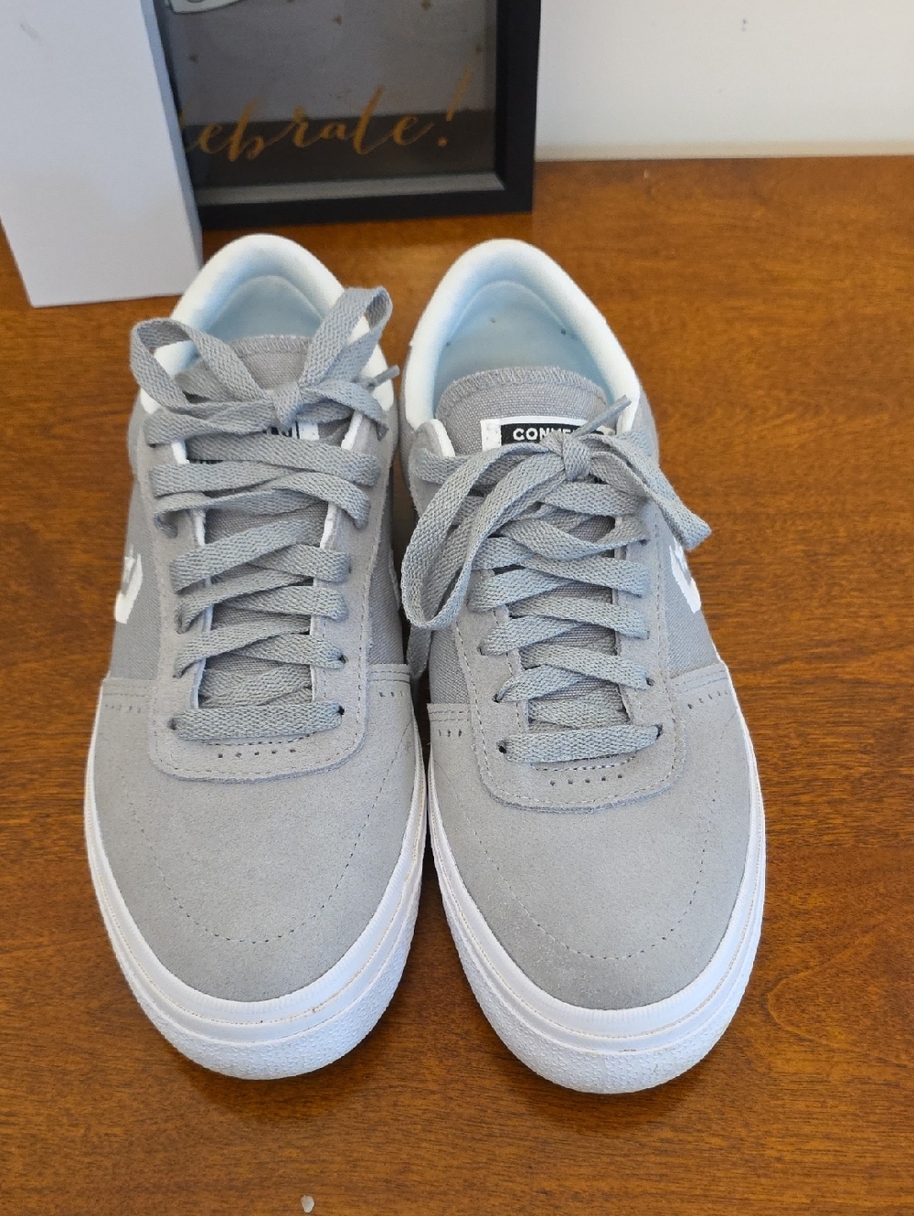 Converse Men’s Light Grey Suede Low-Top Sneakers